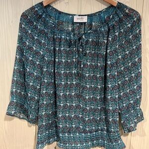 Wallis Petites Shear Blouse elastic at waist size small